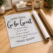 Joshua 1:9 Go Be Great Christian Wall Art, Motivational Scripture Poster - Format: Rolled Canvas