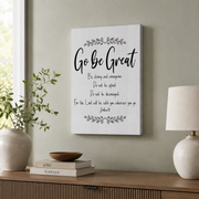 Joshua 1:9 Go Be Great Christian Wall Art, Motivational Scripture Poster - Format: Stretched Canvas