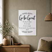 Joshua 1:9 Go Be Great Christian Wall Art, Motivational Scripture Poster - Format: Unframed Paper Poster