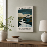 Joshua 24:15 Christian Farmhouse Wall Art, Serve The Lord Scripture Poster - Format: Stretched Canvas