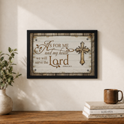 Joshua 24:15 Christian Wall Art, As For Me And My House Scripture Poster - Format: Black Framed Poster