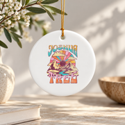 Joshua Tree California Nature Hiking Ceramic Ornament - Material: Circle Ceramic Ornament