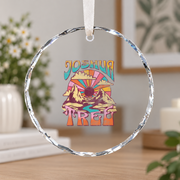 Joshua Tree California Nature Hiking Ceramic Ornament - Material: Circle Glass Ornament