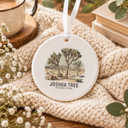 Joshua Tree California Outdoor Adventure Ceramic Ornament - Material: Circle Ceramic Ornament