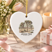 Joshua Tree California Outdoor Adventure Ceramic Ornament - Material: Heart Ceramic Ornament