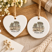 Joshua Tree California Outdoor Adventure Ceramic Ornament - Material: Heart Ceramic Ornament