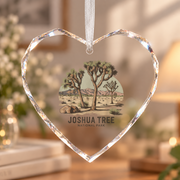 Joshua Tree California Outdoor Adventure Ceramic Ornament - Material: Heart Glass Ornament