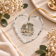 Joshua Tree California Outdoor Adventure Ceramic Ornament - Material: Heart Glass Ornament