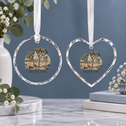 Joshua Tree California Outdoor Adventure Ceramic Ornament - Material: Heart Glass Ornament