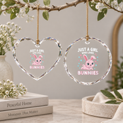 Kawaii Bunny Lover Classic Cute Style Glass Ornament - Material: Heart Glass Ornament