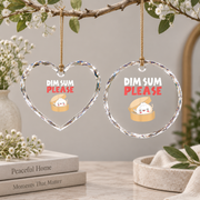 Kawaii Chinese Food Dim Sum Inspired Glass Ornament - Material: Heart Glass Ornament