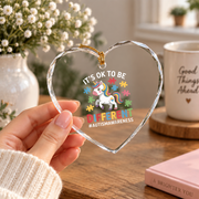 Kids Autism Different Is Beautiful Ornament Glass Ornament - Material: Heart Glass Ornament