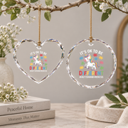 Kids Autism Different Is Beautiful Ornament Glass Ornament - Material: Heart Glass Ornament