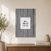 Kiloa Christian Wall Art Bible Verse Print: How Blessed Are We Black Striped Scripture Art Print, Hand Drawn Modern Faith Decor #112, 8x12 UNFRAMED - Format: Unframed Paper Poster
