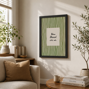 Kiloa Christian Wall Art Bible Verse Print: How Blessed Are We Olive Green Striped Scripture Art Print, Hand Drawn Modern Faith Decor #128, 8x12 UNFRAMED - Format: Black Framed Poster
