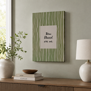 Kiloa Christian Wall Art Bible Verse Print: How Blessed Are We Olive Green Striped Scripture Art Print, Hand Drawn Modern Faith Decor #128, 8x12 UNFRAMED - Format: Stretched Canvas