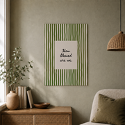 Kiloa Christian Wall Art Bible Verse Print: How Blessed Are We Olive Green Striped Scripture Art Print, Hand Drawn Modern Faith Decor #128, 8x12 UNFRAMED - Format: Unframed Paper Poster