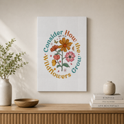 Kiloa Consider how the wildflowers grow Wall Art| Luke Christian Bible Verse Poster, Physical Poster, Free Delivery, Scripture Poster, 16x24 UNFRAMED - Format: Stretched Canvas