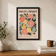 Kiloa Fruit of the Spirit Wall Art Print - Galatians 5:22 - Bible Verse Art Poster, Modern Christian Wall Decor, 16x24 UNFRAMED - Format: Black Framed Poster