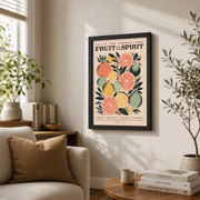 Kiloa Fruit of the Spirit Wall Art Print - Galatians 5:22 - Bible Verse Art Poster, Modern Christian Wall Decor, 16x24 UNFRAMED - Format: Black Framed Poster
