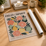 Kiloa Fruit of the Spirit Wall Art Print - Galatians 5:22 - Bible Verse Art Poster, Modern Christian Wall Decor, 16x24 UNFRAMED - Format: Rolled Canvas