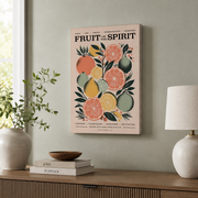 Kiloa Fruit of the Spirit Wall Art Print - Galatians 5:22 - Bible Verse Art Poster, Modern Christian Wall Decor, 16x24 UNFRAMED - Format: Stretched Canvas