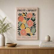 Kiloa Fruit of the Spirit Wall Art Print - Galatians 5:22 - Bible Verse Art Poster, Modern Christian Wall Decor, 16x24 UNFRAMED - Format: Stretched Canvas