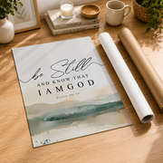 Kiloa Psalm 46:10 Be still and know that I am God, Bible Verse Wall Art, Scripture Printable, Neutral Scripture Wall Art, Easy , 8x12 UNFRAMED - Format: Rolled Canvas