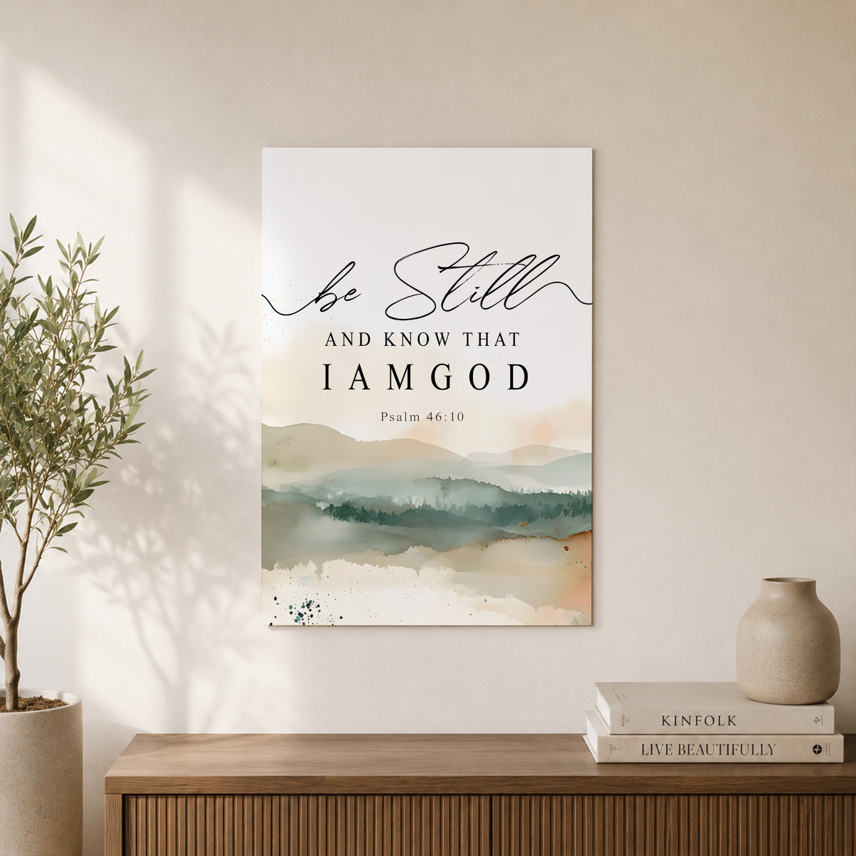Kiloa Psalm 46:10 Be still and know that I am God, Bible Verse Wall Art, Scripture Printable, Neutral Scripture Wall Art, Easy , 8x12 UNFRAMED - Format: Unframed Paper Poster