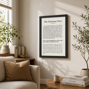 Kna Prints - 1 Pc Poster The Story Of Christmas Scripture Wall Art Holiday Hosting Decor Christmas Prints Bible Verse Wall Art Christian Prints Apartment Decor, UNFRAMED-16x24 - Format: Black Framed Poster