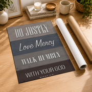 Kna Prints - Bible Verse Do Justly Love Mercy Walk Humbly Micah 68 Graphic Prints W For Home Decor, Living Room, Bedroom, Office, UNFRAMED-12x18 - Format: Rolled Canvas