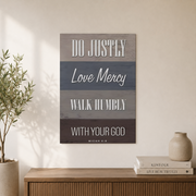 Kna Prints - Bible Verse Do Justly Love Mercy Walk Humbly Micah 68 Graphic Prints W For Home Decor, Living Room, Bedroom, Office, UNFRAMED-12x18 - Format: Unframed Paper Poster