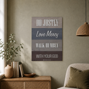 Kna Prints - Bible Verse Do Justly Love Mercy Walk Humbly Micah 68 Graphic Prints W For Home Decor, Living Room, Bedroom, Office, UNFRAMED-12x18 - Format: Unframed Paper Poster