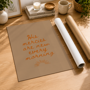 Kna Prints - His Mercies Are New Every Morning Sun Scripture Wall Art Christian Wall Art Bible Verse Art Christian Themed Minimalist Christian Wall Art Unframed Poster, UNFRAMED-12x18 - Format: Rolled Canvas