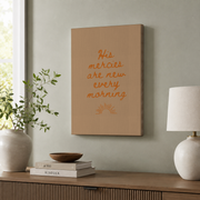 Kna Prints - His Mercies Are New Every Morning Sun Scripture Wall Art Christian Wall Art Bible Verse Art Christian Themed Minimalist Christian Wall Art Unframed Poster, UNFRAMED-12x18 - Format: Stretched Canvas