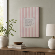 Lamentations 3 Christian Wall Art, Pink Striped Nursery Scripture Poster - Format: Stretched Canvas
