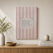 Lamentations 3 Christian Wall Art, Pink Striped Nursery Scripture Poster - Format: Stretched Canvas
