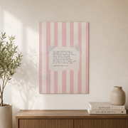 Lamentations 3 Christian Wall Art, Pink Striped Nursery Scripture Poster - Format: Unframed Paper Poster