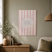 Lamentations 3 Christian Wall Art, Pink Striped Nursery Scripture Poster - Format: Unframed Paper Poster
