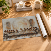 Last Supper Christian Wall Art, Watercolor Jesus and Disciples Poster - Format: Rolled Canvas