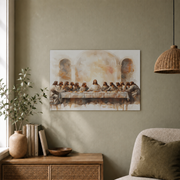 Last Supper Christian Wall Art, Watercolor Jesus and Disciples Poster - Format: Unframed Paper Poster