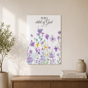 Lavender Christian Nursery Wall Art Trio, Floral Bible Verse Posters - Format: Unframed Paper Poster