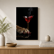 Leopard Martini Wall Art Glam Bar Poster Animal Print Cocktail Decor Unframed Paper Print - Format: Stretched Canvas