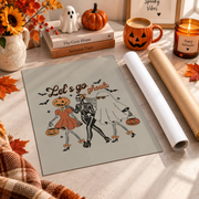 Lets Go Ghouls Halloween Print Retro Girly Wall Art Seasonal Decor Poster - Format: Rolled Canvas