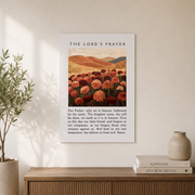 Lords Prayer Christian Wall Art, Floral Minimalist Faith Poster - Format: Unframed Paper Poster