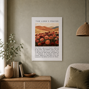 Lords Prayer Christian Wall Art, Floral Minimalist Faith Poster - Format: Unframed Paper Poster