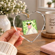 Lucky Goose Coquette Bow Holiday Gift Decoration Glass Ornament - Material: Heart Glass Ornament