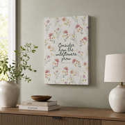Luke 12:27 Consider The Wildflowers Christian Nursery Wall Art Poster - Format: Stretched Canvas