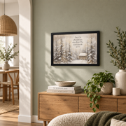 Luke 2:14 Christmas Christian Wall Art, Winter Wonderland Scripture Poster - Format: Black Framed Poster