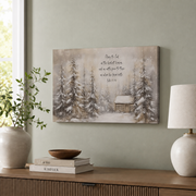 Luke 2:14 Christmas Christian Wall Art, Winter Wonderland Scripture Poster - Format: Stretched Canvas